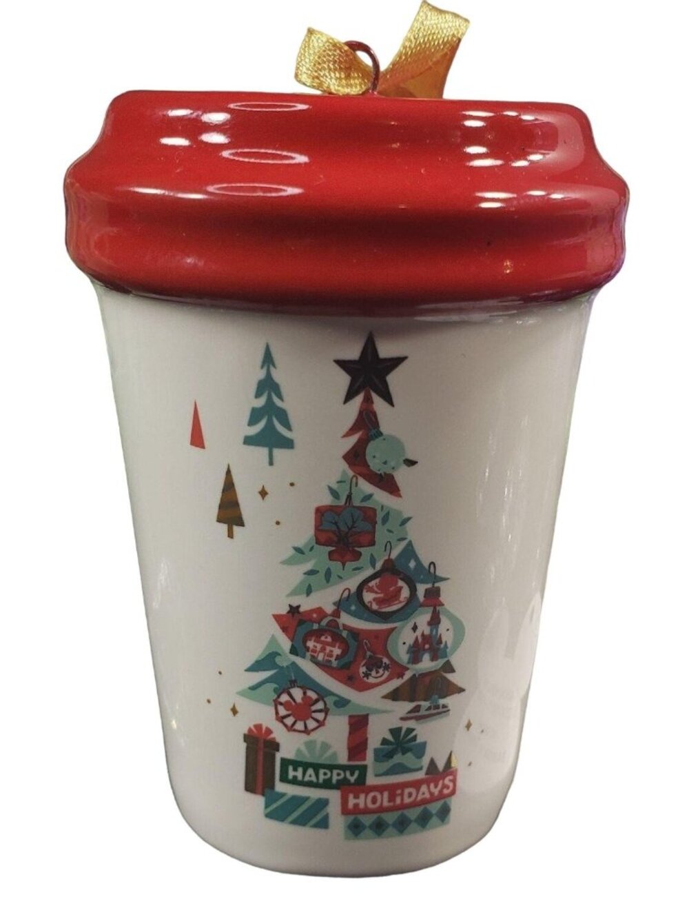 Starbucks Disney Christmas Tree Mug Ceramic Holiday Ornament Coffee Cup